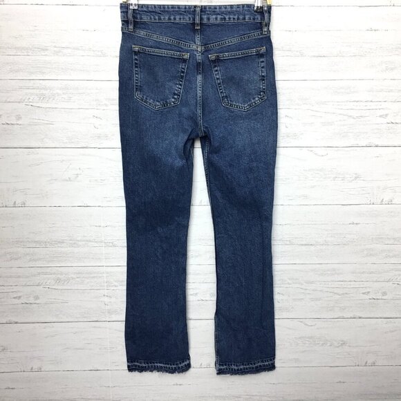 Free People Emmy Split Hem Bootcut Jeans Button Fly High Rise Frayed Hems 28 - Picture 4 of 12